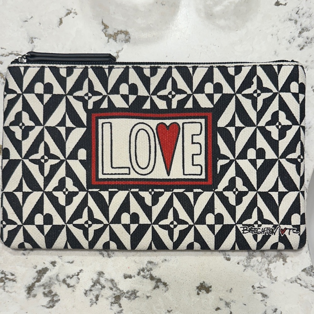 Brighton Black and White Love Clutch